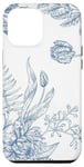 iPhone 12 Pro Max Blue and White Floral Toile De Jouy French Flowers Case