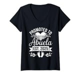 Womens Promoted to Abuela 2025 Mothers Day First Time Mom Pregnancy V-Neck T-Shirt