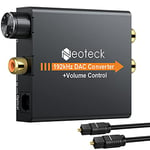 Neoteck 192KHz DAC Converter Digital to Analog Audio Converter Optical Coaxial Toslink Signal to Analog Audio Adapter RCA L/R with 3.5mm Jack Output