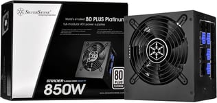 SilverStone SST-ST85F-PT - Série Strider Platinum, 850W 80 Plus Platine ATX Alimentation PC, bruit réduit, 120mm, Câblage 100% modulaire.[V1042]