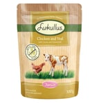 Lukullus Naturkost Junior Grain Free Pouch 6 x 300 g - Kyckling & kalv