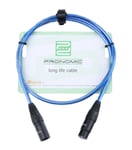 Pronomic Stage câble pour microphone XLR (1 m) ¿ bleu métallique