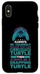 Coque pour iPhone X/XS Turtle Snapping What Can I Say Aligator Tortue cassante