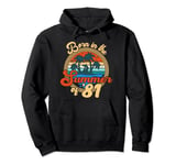 Born In The Summer of '81 Vintage Sunset Beach Born In 1981 Pullover Hoodie