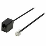 10m RJ11 Extension Cable 4 Pin ADSL Broadband Router Modem Phone 6P4C M F Black