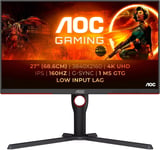 AOC U27G3X/BK 27 inch Gaming Monitor 4K Ultra HD 160Hz IPS Monitor Height Adjust