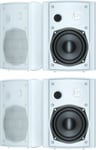 600Watts Etanche Enceintes D'Extérieur Bluetooth 5.25 Pouces Haut-Parleurs Extérieurs Étanches Pour Intérieur Extérieur(4 Haut-Parleurs¿Blanc)