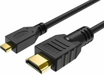 2m Micro HDMI to Standard HDMI Cable,1080p 3D 4K Black