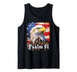 Psalms 91 Bible Verse Protection & Blessing Eagle Flag USA Tank Top