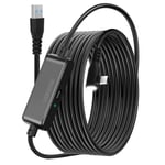 Câble De Liaison Avec Port De Charge [5m],Compatible Avec Oculus Meta Quest 3/Quest 2/1/Quest Pro Et Pico 4/Pc Accessoires Steam Vr, Haute Vitesse 5gbps Usb C Câble De Données Pc À Pc Pour Accessoire