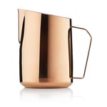 Barista & Co Stainless Steel Milk Jug - Portable Dial Milk Frothing Jug for Coffee Machine with Internal Measuring Marks - Gold 600ml Milk Frothing Pitcher for Coffee Art Making, as Latte, Cappuccino