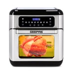 Geepas 1500W Air Fryer Oven Digital 9-in-1 Convection Air Fryer - Toaster Oven Combo Rotisserie & Dehydrator, Oil-Free Countertop Oven with LED Digital Touchscreen, 10 Liters | 2 Years Warranty