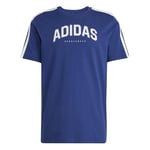 adidas Homme Codes Collegiate Linear Graphic T-Shirt, Dark Blue, XS