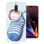 OnePlus 6T fodral med mönstertryck - Sovande Katt