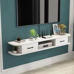 SBDLXY Console multimédia Murale avec tiroirs Armoire de Rangement multimédia, Meuble TV Suspendu, boîte de câble pour routeur de Salon, étagère TV Flottante -