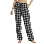 LNFINTDO Flannel Plaid Pyjama Bottoms Womens with Pockets & Drawstring Soft Fleece Lounge Sleepwear Pants Winter Warm Soft Pjs for Ladies