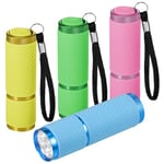 Kssvzz 4 Pièce Lampe de Poche Enfant, Mini Lampe Torche Nuit, Petite Lampe de Poche avec Lanyard, Lampe Torche pour Camping Randonnée Outdoor