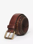 Superdry Leather Logo Goods Belt, Brown