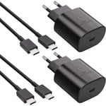 (2st) USB Laddare 25W 3A och 1M USB C kabel Samsung S23/S22/S20/A53