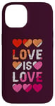 Coque pour iPhone 14 Lesbienne, Cœurs, L'amour est l'amour, Fierté LGBT