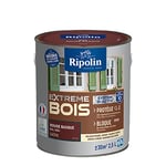 RIPOLIN - Peinture pour Bois Intérieur/Extérieur - Sans Sous-couche Ultra-couvrant - Résiste aux Intempéries, UV et Chocs - Protège et Magnifie - Lessivable - Satin - 2,5L - Rouge Basque