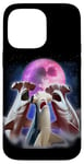 iPhone 14 Pro Max 3 Hammerhead Sharks Howling At The Moon Funny Shark Lover Case