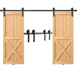 VEVOR Kit Quincaillerie Rail Porte Coulissante Double de Grange 244 cm Cintre I