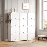 Armoire à Chaussures, Armoire modulable, Étagère de Rangement à Chaussures en Plastique, 12 Compartiments - Blanc - Mondeer