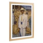 Big Box Art Framed Print of Eugene Jansson Man in a Panama Hat Design | Wall Art Picture | Home Decor for Kitchen, Living Room, Bedroom, Hallway, Oak, A2 / 24.5x18 Inch / 62x45cm