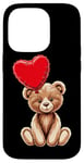 Coque pour iPhone 14 Pro Ours en peluche coeur amour joyeux Saint-Valentin