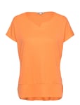 T-Shirt Fabric Mix Tops T-shirts & Tops Short-sleeved Orange Tom Tailor