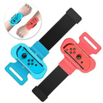 Wrist Bands for Just Dance 2024 2023 2022 2021 2020 and for Zumba Burn It Up -Upgraded Adjustable Elastic Straps for Switch & Switch OLED Dance, 2 Pack Armbands for Adults and Kids (Red & Blue)