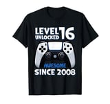 Level 16 Unlocked Awesome Since 2008 Video Gamer Birthday T-Shirt