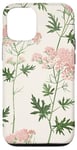 Coque pour iPhone 12/12 Pro Rose pastel Fleurs sauvages Fleurs sauvages Vintage Botanique