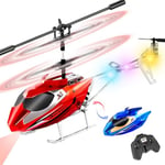 Hélicoptère télécommandé pour garçons et Double tête de rechange 2,4 G RC Hélicoptère Jouet 3,5 canaux positionnés en hauteur Avion Cadeaux de Noël et d'anniversaire pour enfants à partir de 6 ans