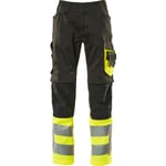 Maskotbyxor 15679-860, High-Vis på 1 svart/gul, storlek 76/C54