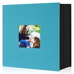 Lanpn Album Photo 10x15 1000 Pochette, Grand Geant Format Lin Tissu Album pour Horizontal Vertical Photos (Sarcelle)