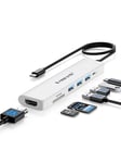 Lemorele HUB Type C 7-en-1, Adaptateur AVCE 4K HDMI, 1 USB 3.0, 2 USB 2.0, 100W PD, Lecteur SD/TF, pour MacBook Air/Pro, Steam Deck, Switch et Plus d'appareils de Type C