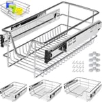 KESSER® Tiroir télescopique Tiroir de cuisine Armoire de cuisine Coulisse de panier Coulisse d'armoire Coulisse à sortie totale Tiroir 3x 60cm