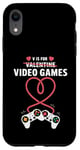 Coque pour iPhone XR V is For Video Games Gamers Couples Saint Valentin