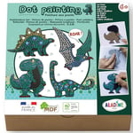 Aladine - Kit Dot Painting Dinosaure - À partir de 6 ans - Peinture aux Points Enfant - Coffret Loisirs Créatifs Dinos - Garçon Fille - Idée Cadeau Anniversaire, Noël - 85479