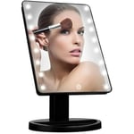 Vivo Technologies 16 LED Touch Vanity Makeup Mirror Touch Controlled Mirror Portable Makeup Mirror Tabletop Cosmetic Light 180°Swivel Rotation Tray UK Black