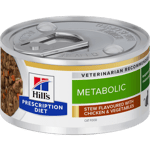 Hill's Prescription Diet Feline Metabolic Weight Chicken & Vegetables Stew Canned - Wet Cat Food 82 g x 24