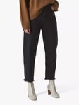 Whistles High Waist Barrel Leg Jeans, Black