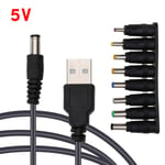 USB till DC 5V 9V 12V Adapter Omvandlarkabel USB till 8PCS DC-uttag för router Minifläkthögtalare WIFI Laddningsbankkontakt