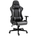 Ergonomic Office Chair Gaming Chair, Swivel Chair Tillverkad Av Konstläder Och Skum, Svart, 67,5X74X126-136Cm