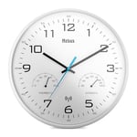 Mebus Horloge Murale Radio-pilotée Moderne avec Affichage de la température et de l'humidité, 30 cm, Horloge Radio-pilotée, Salon, Horloge de Cuisine/Modèle : 52841 / Couleur : Blanc