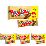 Twix Chocolate Biscuit Bars with Caramel, for Gift Bag,4 Bars of 40g (Pack of 4)