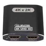 HDMI-splitter 1 in 2 ut, 4K HDMI-splitter för dubbla skärmar Stöder 3D Full HD 1080P Aluminium HDMI-splitter Dubbelskärms HDMI-adapter