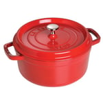 Staub Cast Iron 2.75-qt Round Cocotte - Cherry, Made in France